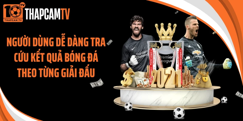 Người dùng dễ dàng tra cứu kết quả bóng đá theo từng giải đấu